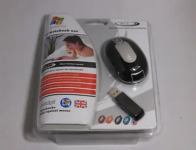 Mini Wireless Cordless Mouse Mice For Notebooks Laptop PC Computer Black • £8.99