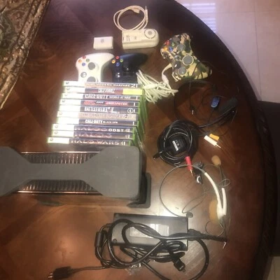 Xbox 360 S Slim Console  No Hard Drive Model 1439  BUNDLE GAMES/CONTROLS And Mor • $89.99