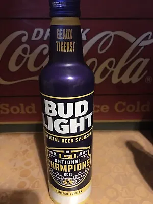 $8 • Buy 2020 Bud Light LSU 2019 National Champs 16oz Aluminum Bottle - EMPTY