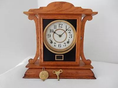 Antique Ingraham Kitchenette Clock Working Video Arts & Crafts Tiger Oak Mission • $220