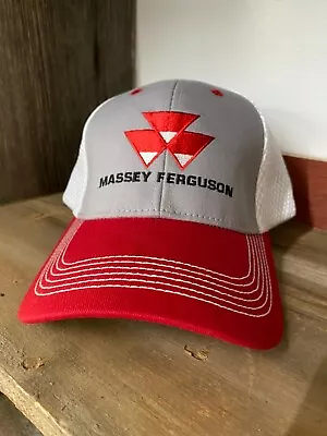 NEW!YOUTH Massey Ferguson 3-Tone-Grey Red & White Mesh Back Ball Cap Hat 03403C • $22