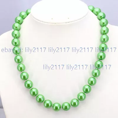 Beauty 8/10/12mm Multi-Color South Sea Shell Pearl Round Beads Necklaces 18'' • $3.99