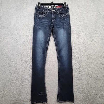 $13.29 • Buy Hydraulic Jeans Womens 3/4 Blue Lola Micro Bootcut 28x32 - Flaw