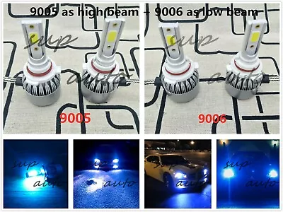 9005+9006 Combo LED Headlight Bulb Kit High Low Beam Super Bright 8000k Ice Blue • $25.99