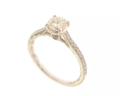 A.jaffe 14k White Gold .80 Carat Round Diamond Engagement Ring • $1995