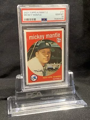 2021 Topps X Mickey Mantle Card #17 (1959 Topps) PSA 10 (POP 8) New York Yankees • $100