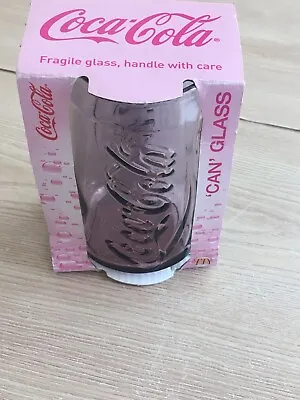 PINK Mc.DONALDS COCA COLA CAN SHAPED GLASS 2009 BOXED.IDEAL GIFT.NEW. • £0.99