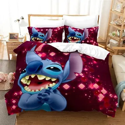 Cartoon Cute Lilo Stitch Full Bedding Duvet Covers Set (4pcs) • $79.99