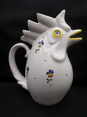 Rooster Pitcher Cama Deruta Italy Hand-Painted 9.5  X 8.5  Unique! Mint (B-2) • $29.95