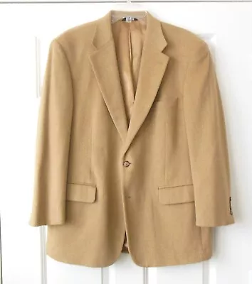 PBM Philadelphia 100% Camel Hair Sport Coat Blazer Sz 41 R 2 Button Tan Vintage • $59