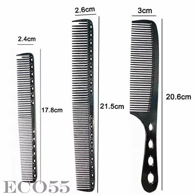 Steel Metal Barber Comb Anti-static Cutting Set Of 3 Different Sizes • $18.50