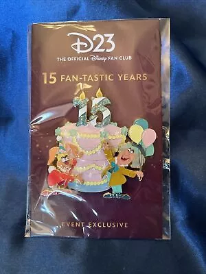 D23 15th Anniversary DEC Alice Wonderland Mad Hatter Cake Pin Exclusive LE 300 • $69.99