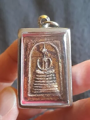 Thai Buddha Clay Amulet Phra Somdej Toh 7 Steps Lucky Talisman • £25