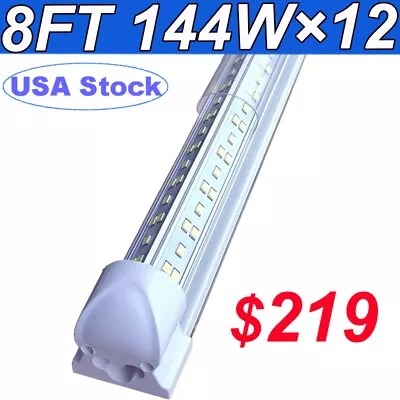 12 Pack 144W T8 8FT Led Shop Light Fixture 8 Foot Led Tube Light 8' Garage Light • $219.99