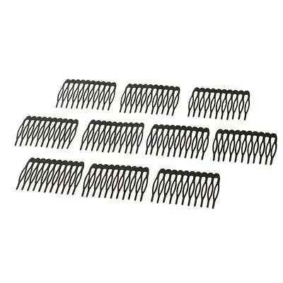 10 Pieces 10 Teeth Metal Black Wig Combs Hair Pins Clips DIY For Women Beauty • £5.58