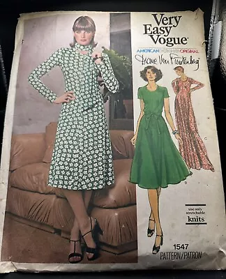 1976 Vogue Diane Von Furstenberg American Designer Original Pattern Size 12 • $11.99