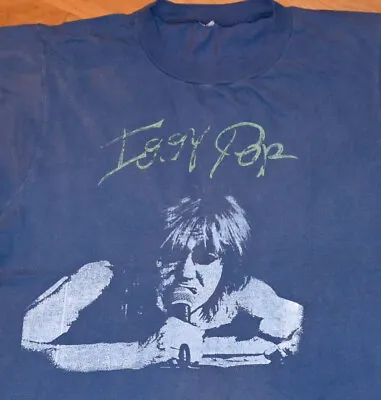 *1980's IGGY POP* Vtg Punk Rock Concert Tour Tee T-shirt (XL) Rare 70's Stooges • $800