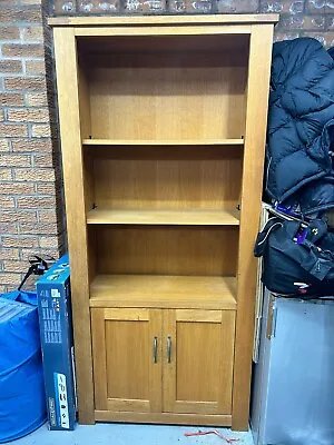 Next Cambridge Solid Oak Bookshelf With Cupboard • £180