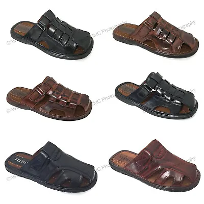 Brand New VEEKO Mens Slides Sandals Closed Toe Hook And Loop Fisherman Slipper • $20.60