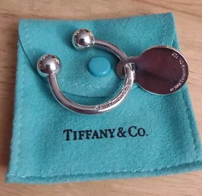 Vintage 2001 Tiffany & Co Round Key Ring Round Tag Sterling Silver No Monogram  • $30