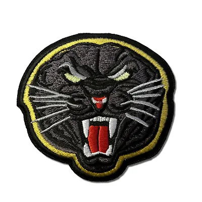 Embroidered Black Jaguar Head Sew Or Iron On Patch Biker Patch • £5.75