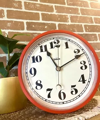 Vintage 1960s 1970s SUNBEAM Kitchen Wall Clock Cherry Red Mid Century Retro 9” • $36