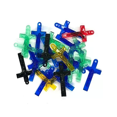 20 X Mixed Colour  Cross Charms Favour Christening Baby Shower Dummy Clips • £2.95