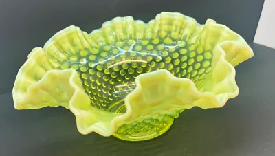 Vintage Fenton 3924 TO Topaz Hobnail 9 3/4  Decorative Bowl • $115.97