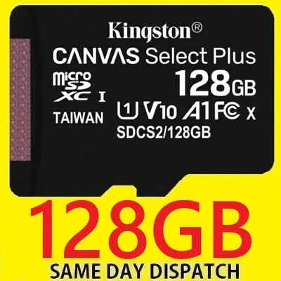 £8.99 • Buy KINGSTON 128GB Micro SD Card CLASS 10 TF Memory SDXC SDHC Phone Camera + Adapter