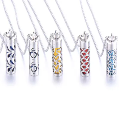 $4.73 • Buy Aromatherapy Essential Oil/Perfume Diffuser Cylinder Locket Pendant Necklace