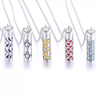 $4.73 • Buy Aromatherapy Essential Oil/Perfume Diffuser Cylinder Locket Pendant Necklace