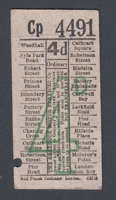 £1.99 • Buy Vintage Ticket Greenock Motor Services Bus 4d Woodhall Ticket Bell Punch