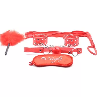 Be Naughty BDSM Kit Bondage Set Couples Sex Play Toy Restraints Cuffs Whip • $14.99