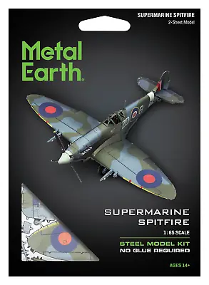Fascinations Metal Earth SUPERMARINE SPITFIRE (1:65 Scale) 3D Steel Model Kit • $14.95