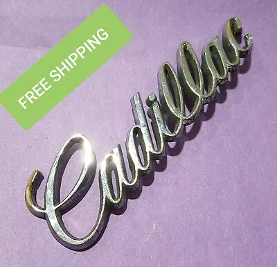 Bin21 VTG Cadillac Old Style Script Name Letter Nameplate Emblem Plastic Silver • $15.49