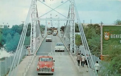 McAllen Texas Reynosa Mexico International Bridge 1950s Whaley Postcard 21-7310 • $9.09