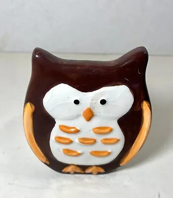Vintage Owl Planter Vase Orange Brown MCM 3 Inch Diameter Holder • $16.95