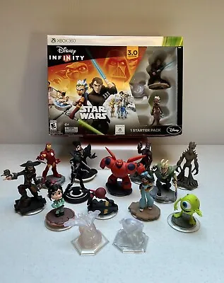 Disney Infinity LOT Xbox 360 Star Wars Starter Pack + 12 Figures & More • $39.95
