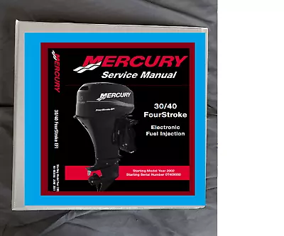 Mercury 25 EFI 30 EFI Jet Models Outboard Engine Motor Service Manual And Binder • $44.09