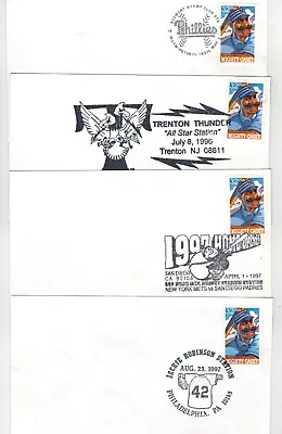 BASEBALL MIGHTY CASEY AT BAT 3083 SET OF 4 DIFF PICTORIAL CANCELS Mets Phillies • $2.99
