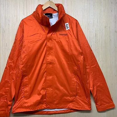 Marmot Jacket Adult Size Large Orange Long Sleeve Men's Full Zip UP Rain Jacket • $22.55