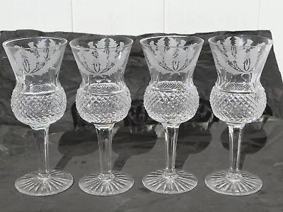 £74.99 • Buy Edinburgh Crystal Thistle Glasses X 4 Sherry Port Liqueur 13cm 5.3 