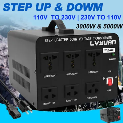 $119.99 • Buy 3000W 5000W Step Up Step Down Transformer Voltage Converter 220V-110V /110V-220V