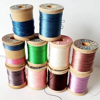 Vintage Silk Thread Spools Corticelli Richardson's Etc Lot Of 10 • $16.95