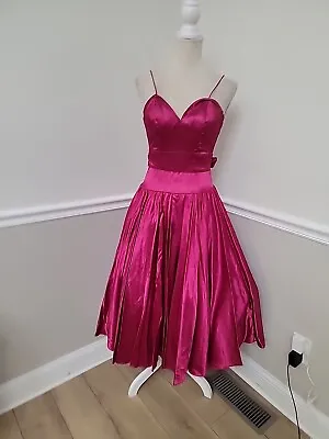 Vintage 1990s Saks Fifth Avenue  Satin Midi Party Evening Dress/As Is • $35