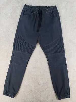 Victorious Men's Denim Jogger Pants Size M Cotton Moto Hip Hop Drop Crotch • $11.99