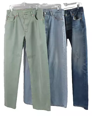 Lot Of 3 LEVI LEVI’S 501 US Men’s 33 X 32 34 X 32 100% Cotton Button Fly Jeans • $47.99