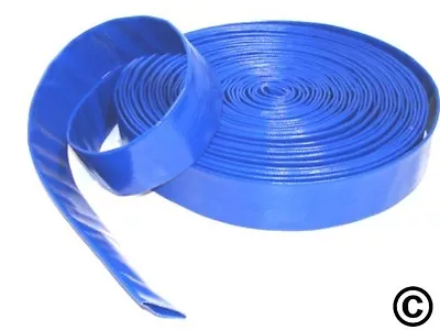 Layflat PVC Water Delivery Hose - Discharge Pipe Pump Lay Flat Irrigation Blue  • £12.35