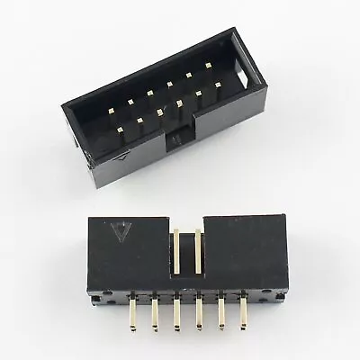 5Pcs 2.54mm 2x6 Pin 12 Pin Straight Male Shrouded Box Header PCB IDC Connector • $0.83