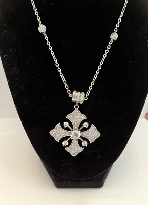 $90 • Buy Joseph Esposito Sterling Silver CZ Maltese Cross Pendant